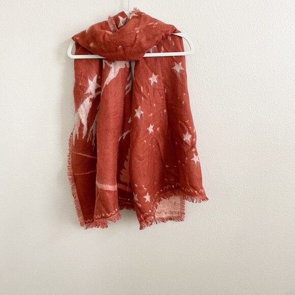 Madewell Starscape Red Fringe Scarf - Picture 5 of 6